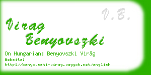 virag benyovszki business card