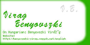 virag benyovszki business card